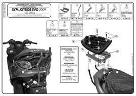 KAPPA Attacco Per Piastra Bauletto Monolock Per SYM Joyride S 200 2009-2022
