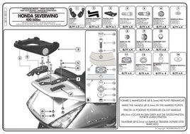 KAPPA Attacco + Piastra Bauletto Monokey Per Honda Silver Wing 600 ABS 2001-2009