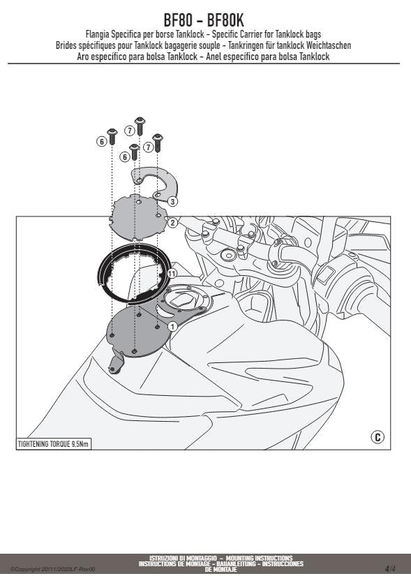 KAPPA Flangia Per Borsa Da Serbatoio Tanklock Per KTM 890 SMT 2023