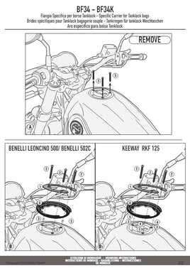 KAPPA Flangia Per Borsa Da Serbatoio Tanklock Per Benelli Leoncino 500 2017-2023