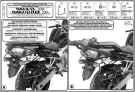 KAPPA Telaietti Laterali Per Borse Morbide Per Yamaha FZ6 600 Fazer 2004-2006
