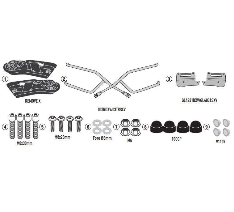 KAPPA Telaietti Laterali REMOVE-X Per Borse Morbide Per BMW S 1000 R 2021-2023