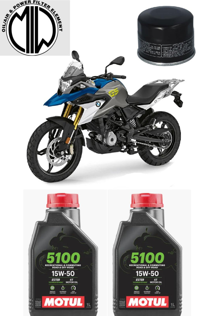 Kit Tagliando 2LT Motul 5100 15W50 olio + Filtro per BMW G 310 R / GS 2017-2020