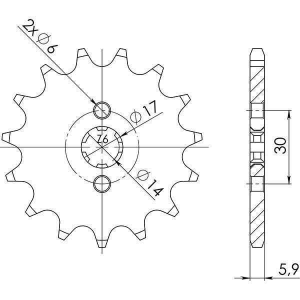 PIGNONE P420 - Z11 PER DERBI 50 Senda SM DRD Racing LTD E2 (SR2D2B) 2006-2007