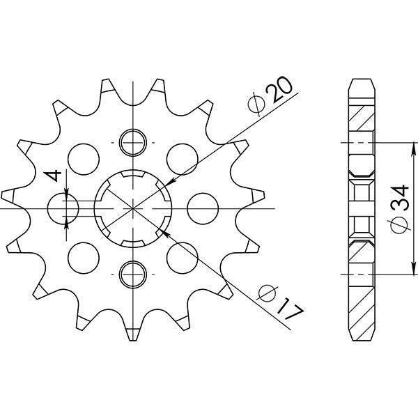 PIGNONE P428 - Z15 PER HONDA 125 CBF 2015-2019