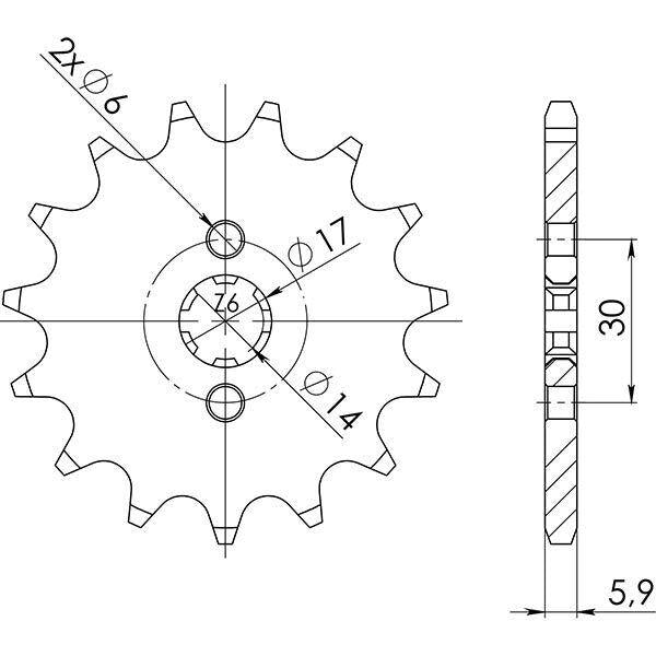 PIGNONE P420 - Z14 PER HONDA 50 St Dax 1988-1989