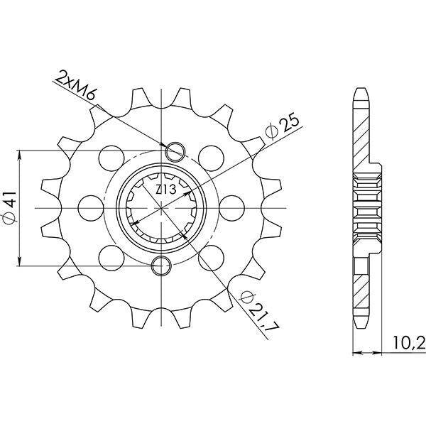 PIGNONE P520 - Z14 PER HONDA 650 FX Vigor 1999-2000