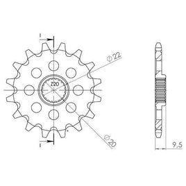 PIGNONE P520 - Z13 PER KAWASAKI 250 KXE F (Italia) 2008-2009