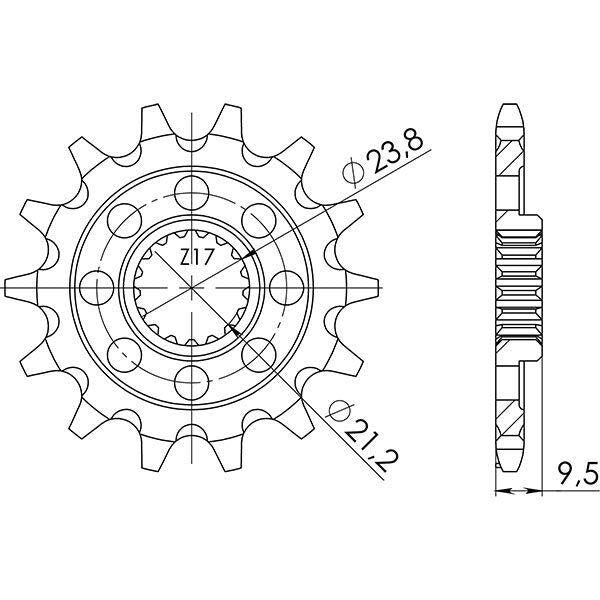 PIGNONE P520 - Z13 PER SUZUKI 450 RMX 4T 2010-2010