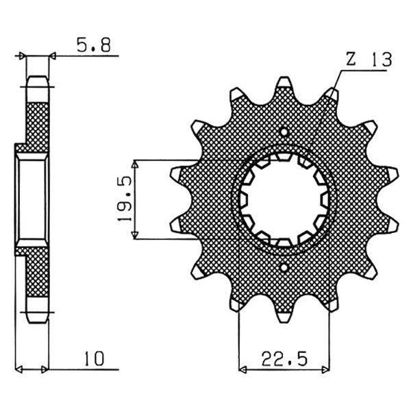 PIGNONE P520 - Z13 PER SUZUKI 200 DR S 1982-1987