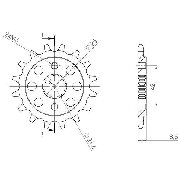 PIGNONE P520 - Z15 PER SUZUKI 650 SV S ABS 2007-2010