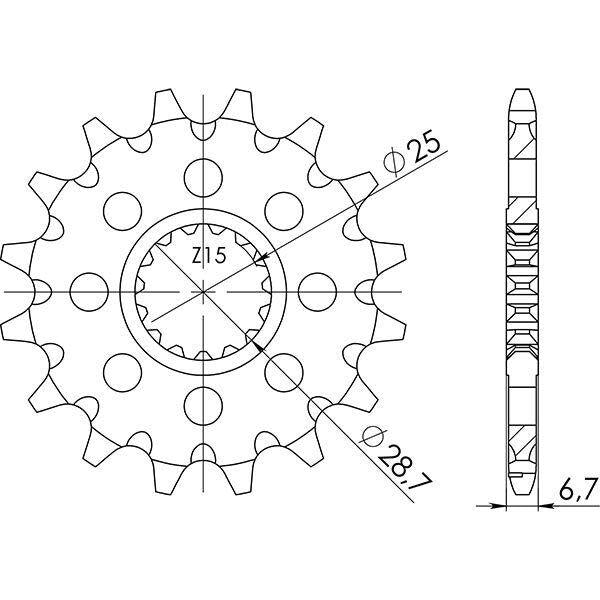 PIGNONE P520 - Z14 PER YAMAHA 450 YFZ X 2010-2011