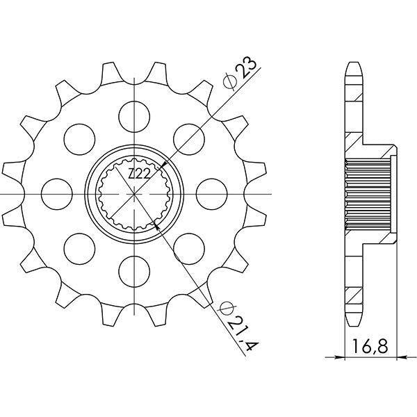 PIGNONE P520 - Z16 PER YAMAHA 600 XJ S Diversion 1991-2003