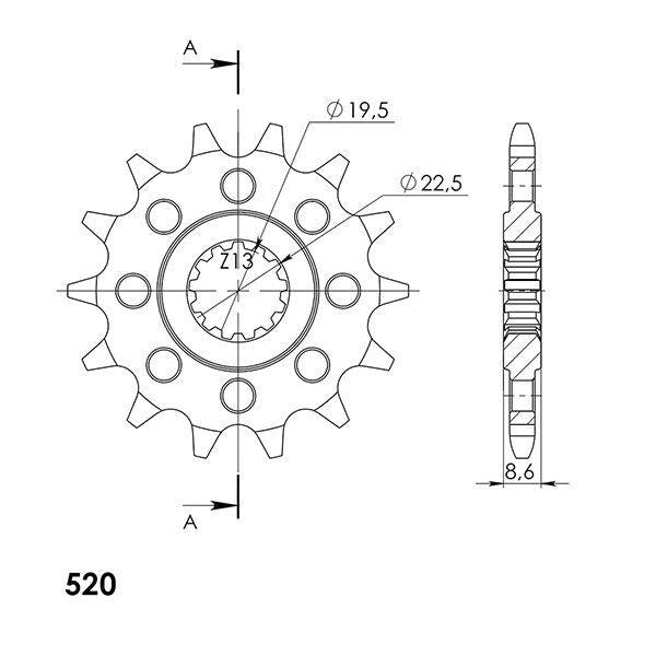 PIGNONE P520 - Z14 PER SUZUKI 250 GW Inazuma 2012-2017