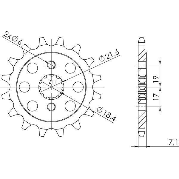 PIGNONE P520 - Z13 PER HONDA 250 XR R 1996-2004