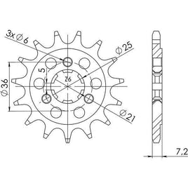 PIGNONE P520 - Z16 PER SUZUKI 650 DR R 1990-1991