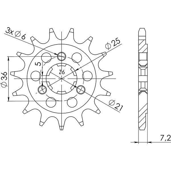 PIGNONE P520 - Z16 PER SUZUKI 650 DR R 1990-1991