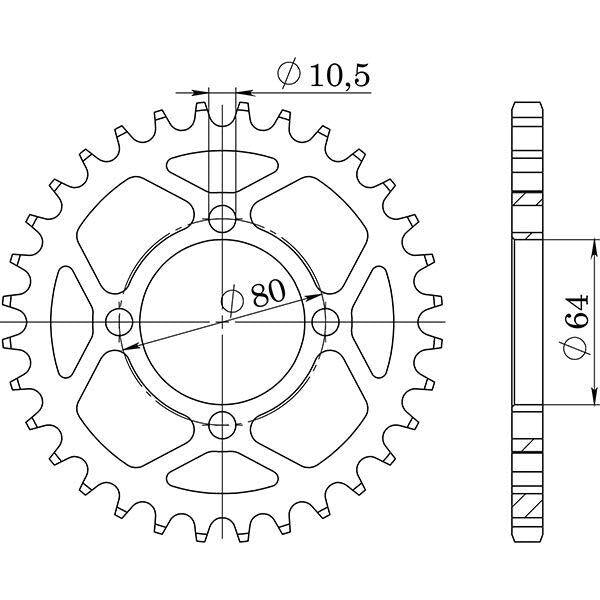 CORONA IN ACCIAIO P520 - Z32 PER ADLY 150 Cross X Road 2007-2008