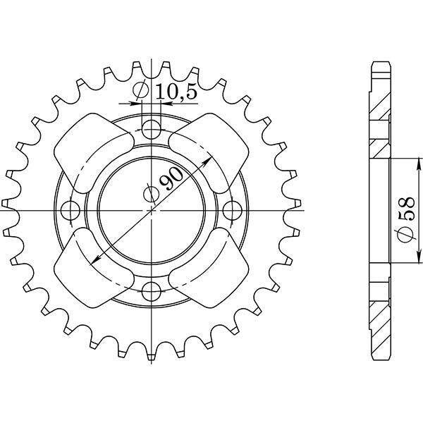 CORONA IN ACCIAIO P520 - Z31 PER HONDA 250 CMX C Rebel 1997-2000