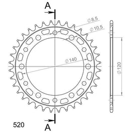 CORONA IN ACCIAIO P520 - Z36 PER HONDA 300 CBR R ABS 2014-2017