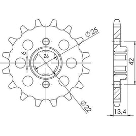 PIGNONE P525 - Z15 PER HONDA 450 CB S 27CV 1986-1988
