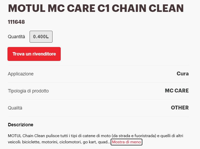 MOTUL KIT PULIZIA CATENA C1 +C2 GRASSO SPRAY ROAD CATENA CHAIN LUBE PER KAWASAKI