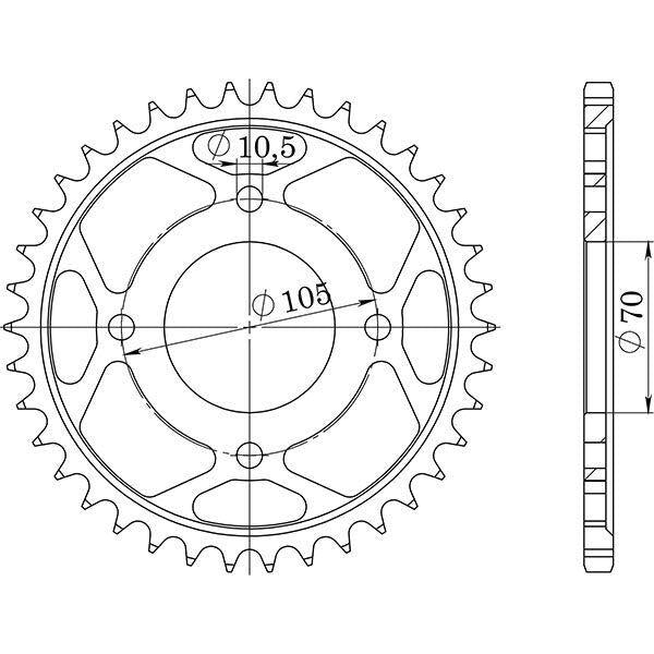 CORONA IN ACCIAIO P530 - Z34 PER HONDA 360 CJ T 1978-1978