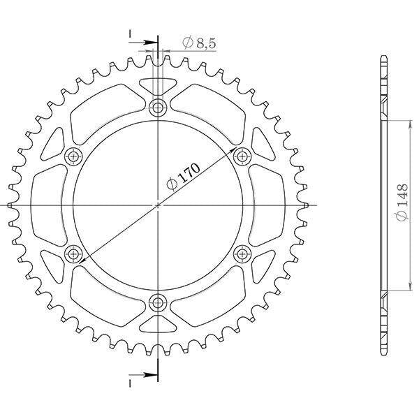 CORONA IN ACCIAIO P520 - Z42 PER SUZUKI 650 DR R 1990-1991