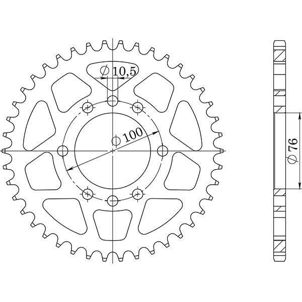 CORONA IN ACCIAIO P520 - Z37 PER SUZUKI 400 GN T 1980-1982
