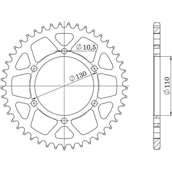 CORONA IN ACCIAIO P525 - Z43 PER SUZUKI 600 GSX-R 2011-2017