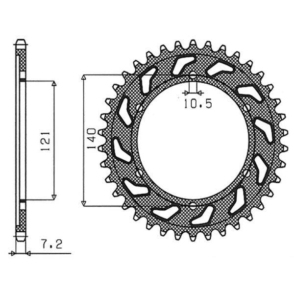 CORONA IN ACCIAIO P525 - Z45 PER CAGIVA 650 Raptor 2001-2007