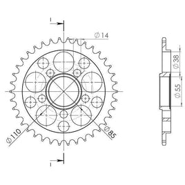 CORONA IN ACCIAIO P525 - Z36 PER DUCATI 916 916 SP 1994-1996