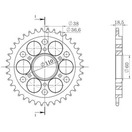 CORONA IN ACCIAIO P525 - Z39 PER DUCATI 1299 Panigale R FE 2019-2019