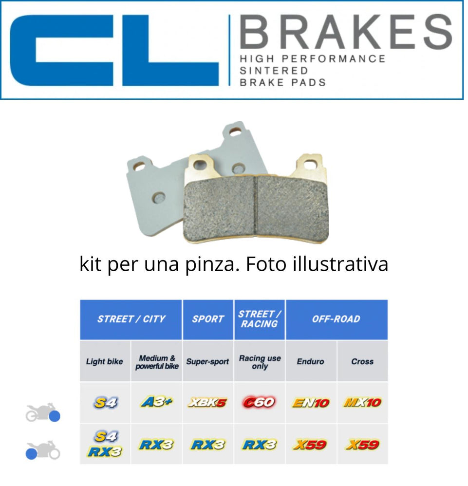 CL XBK5 PASTIGLIE FRENO 1 PINZA ANT per MOTO GUZZI 650 NTX 1986-1990