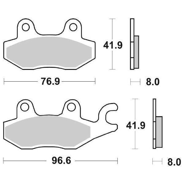 134MS SBS PASTIGLIA FRENO ANT DX per KYMCO 250 People S IE 2007-2011