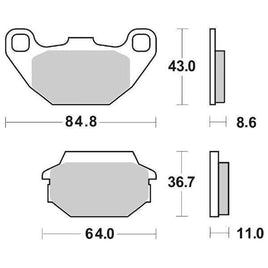 154HF SBS PASTIGLIA FRENO ANT per SYM 125 HD E3 (LH12W8-6) 2007-2008