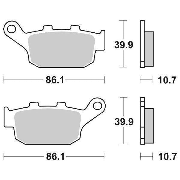 161CT SBS PASTIGLIA FRENO POST per HONDA 125 FES PANTeon 2003-2006