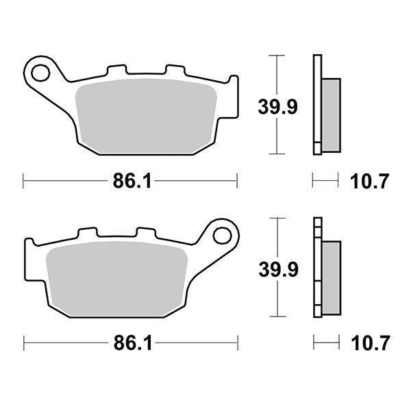 161HM SBS PASTIGLIA FRENO POST per HONDA 125 FES PANTeon 2003-2006