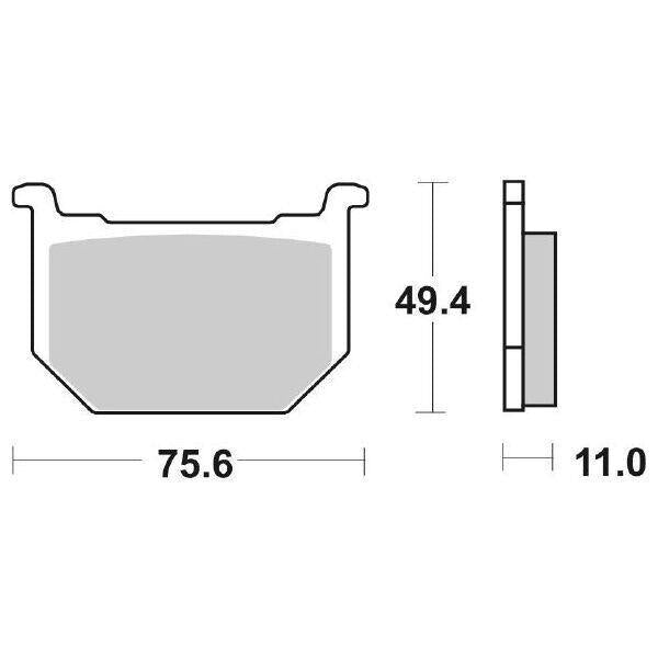 533HF SBS PASTIGLIA FRENO ANT DX o SX per SUZUKI 1000 GS GL 1980-1981