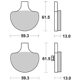 579HF SBS PASTIGLIA FRENO ANT per HARLEY DAVIDSON 1100 XLX 1986-0
