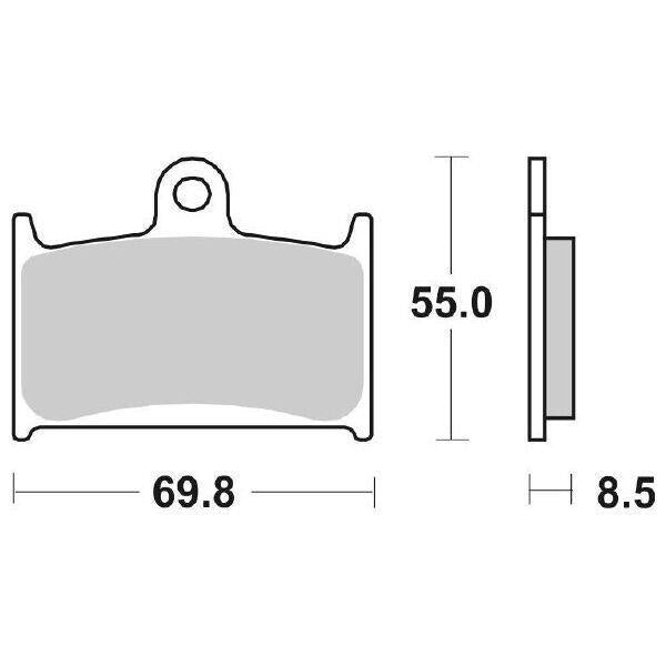 624HF SBS PASTIGLIA FRENO ANT DX o SX per TRIUMPH 600 Speed Four 2003-2005