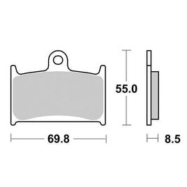624SP SBS PASTIGLIA FRENO ANT DX o SX per TRIUMPH 900 Trophy (T309ST) 1996-2001