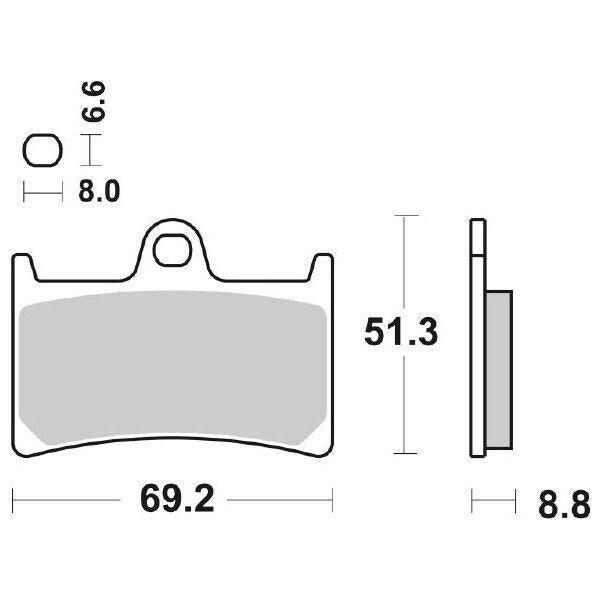 634RS SBS PASTIGLIA FRENO ANT DX o SX per YAMAHA 1900 XV Midnight Star 2006-2013