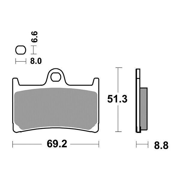 634DS-2 SBS PASTIGLIA FRENO ANT DX o SX per YAMAHA 530 XP A T-Max ABS 2012-2016