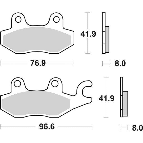 638PSI SBS PASTIGLIA FRENO ANT DX per YAMAHA 700 YFM R Raptor 2006-2022
