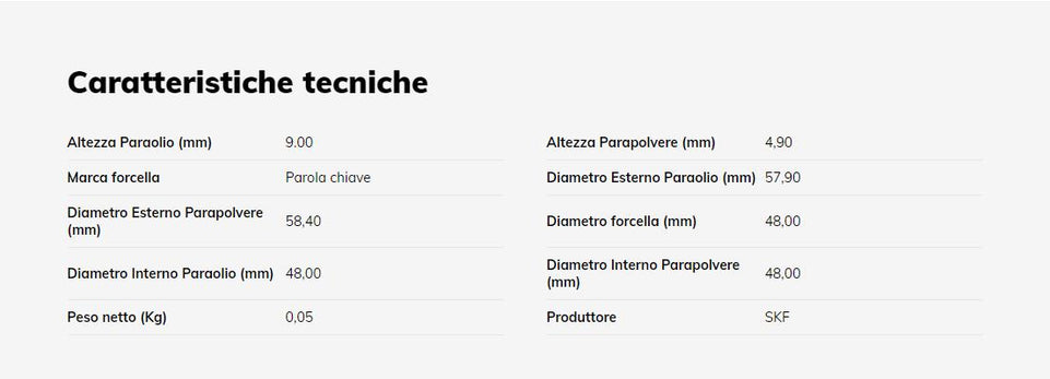 SKF Kit paraolio e parapolvere forcella DUAL per GAS GAS EC F 250 2021 - 2024