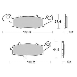 704SP SBS PASTIGLIA FRENO ANT DX per KAWASAKI 650 KLE A-C Versys 2007-2014