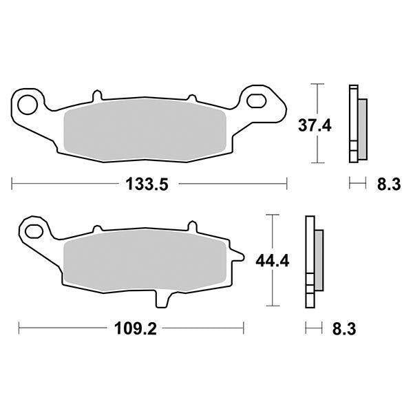 705SP SBS PASTIGLIA FRENO ANT SX per KAWASAKI 1500 VN Vulcan Nomad FI 2000-2004