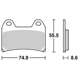 706SP SBS PASTIGLIA FRENO ANT DX o SX per BIMOTA 900 DB4 i.e. 2000-2002