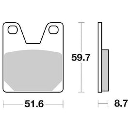 733LS SBS PASTIGLIA FRENO POST per YAMAHA 750 YZF R7 (OW02) 1999-2002